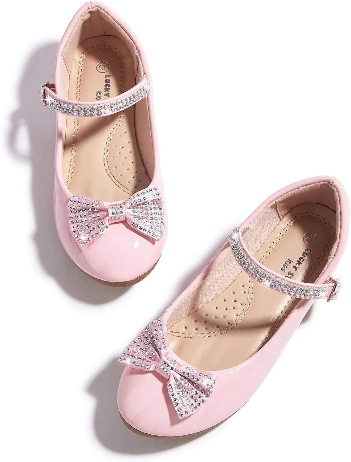 Детские балетки для девочек с принтом LUCKY STEP, Pink