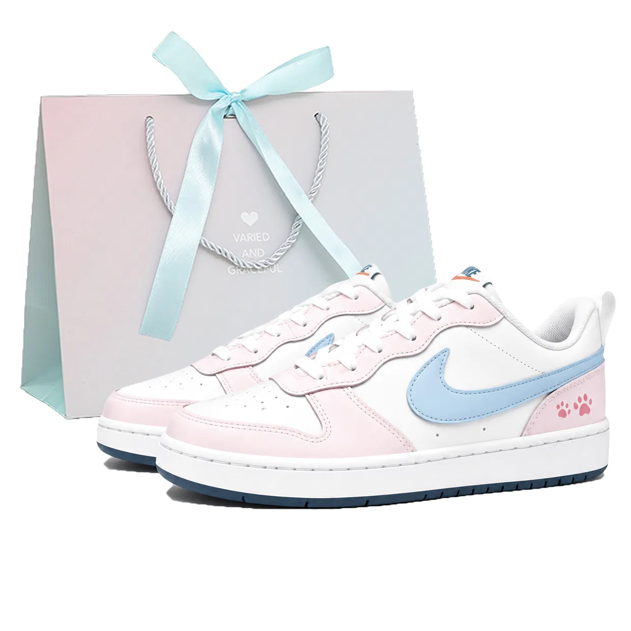 Женские кроссовки для скейтбординга с принтом Court Borough 2 Nike, Blue Pink