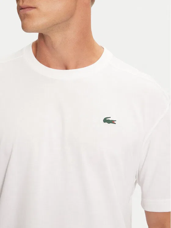 Футболка Lacoste Regular Fit, однотонная, белый — фото 4
