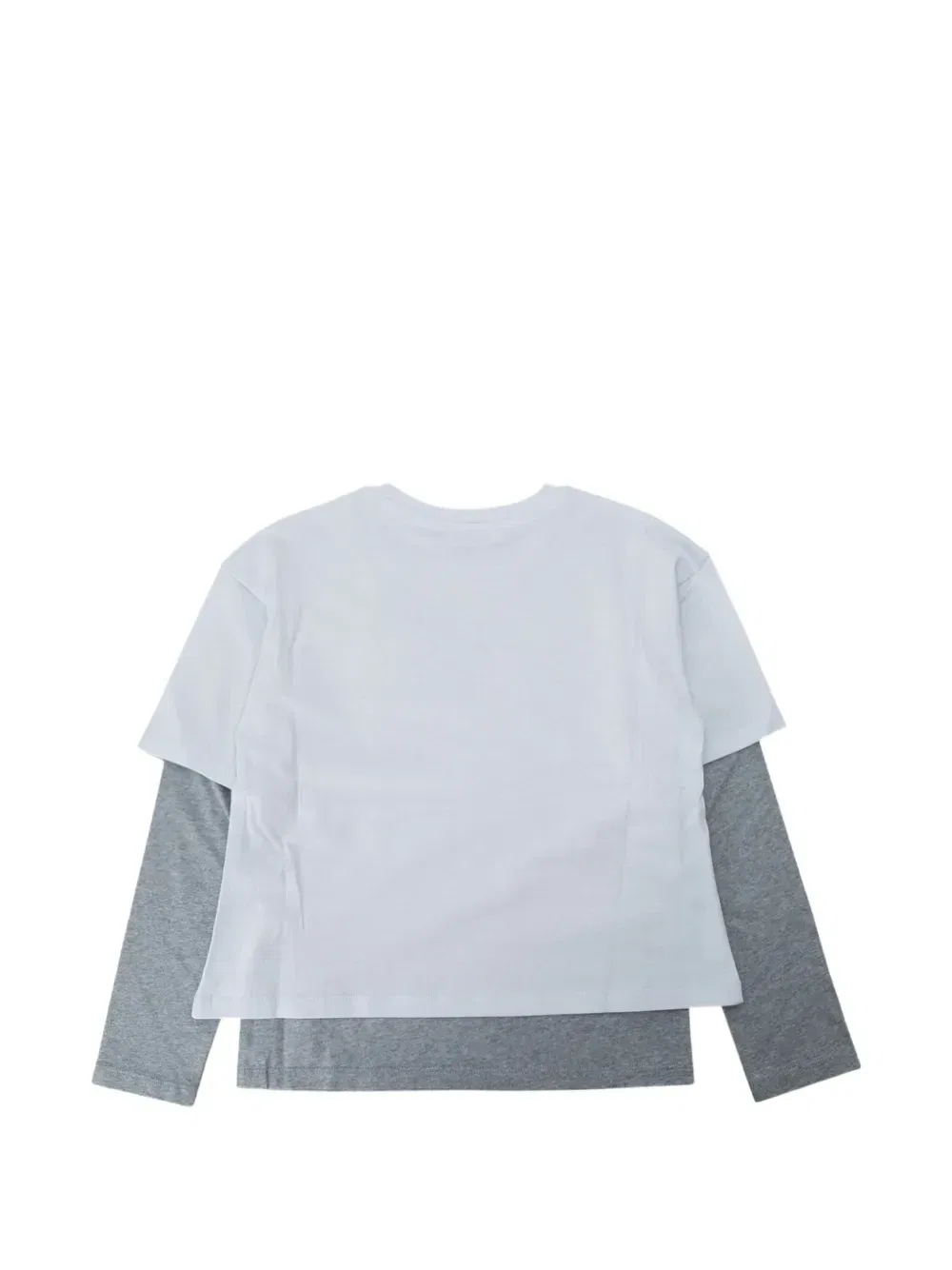 Многослойная футболка с нашивкой-логотипом Moncler Enfant, белый — фото 2