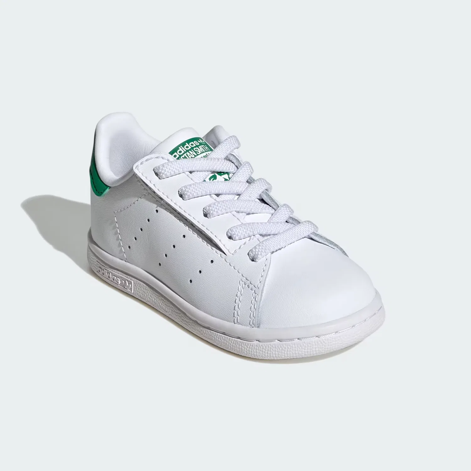 Детские кроссовки на липучках Stan Smith Adidas Originals, Cloud White/Зеленый — фото 4