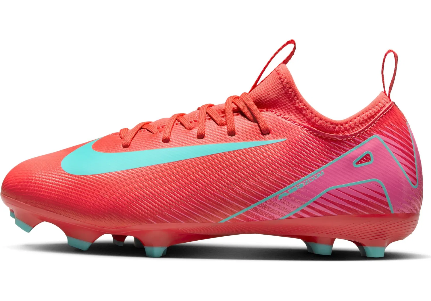 Детские кроссовки для мальчиков с улучшенной амортизацией Jr. Mercurial Vapor 16 Academy NIKE, Ember Glow Aurora Green