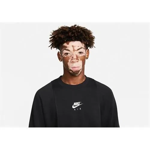 Мужской свитшот с принтом Nike Air NSW Brushed-back Fleece, Черный — фото 2