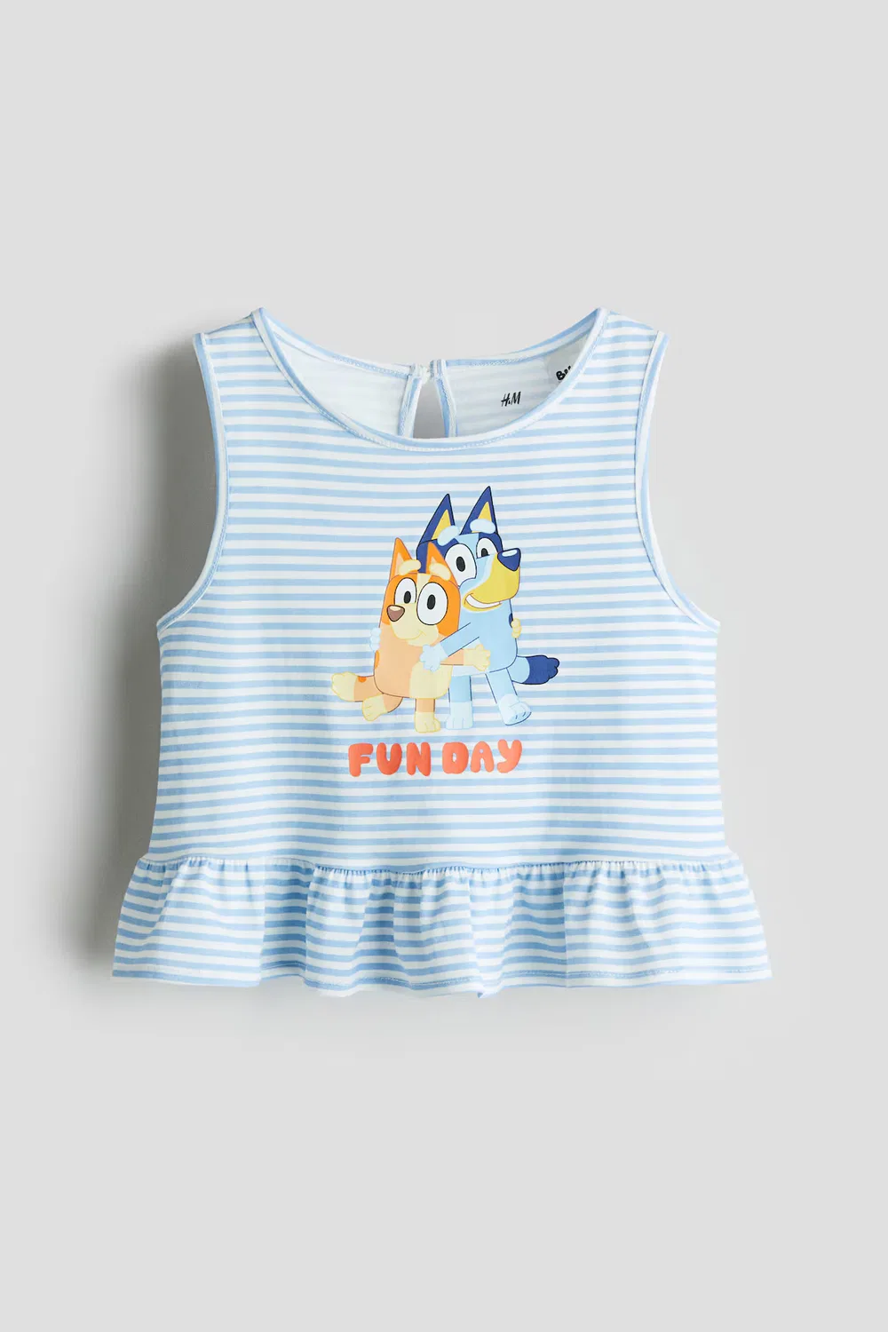 Топ с баской и принтом H&M, Hellblau/Bluey