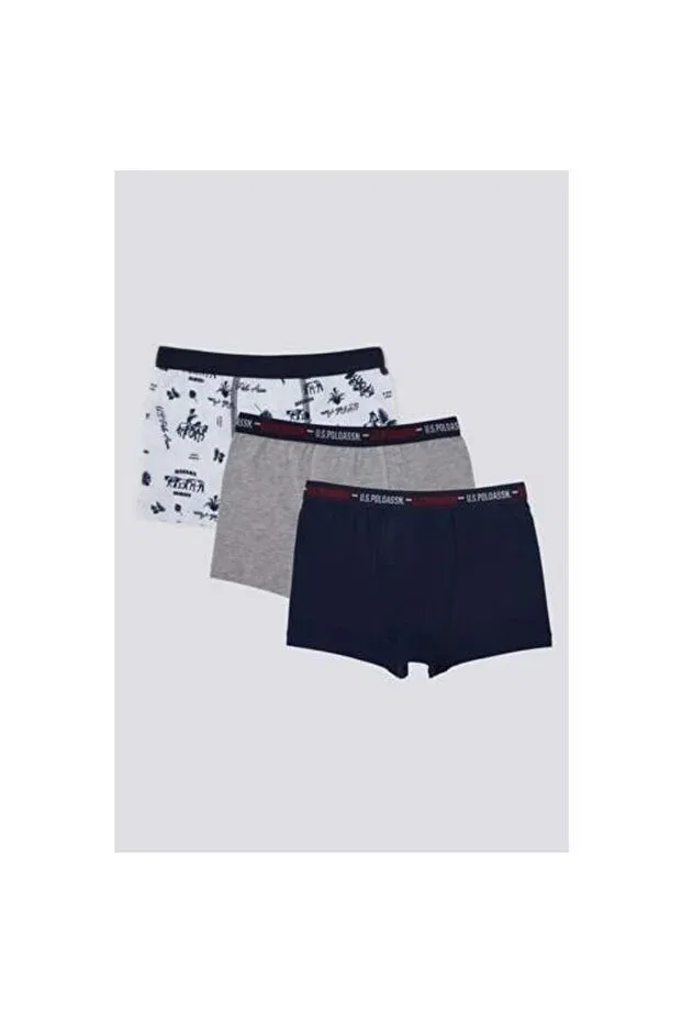 Детский комплект боксеров для мальчиков с принтом U.S. Polo Assn., White