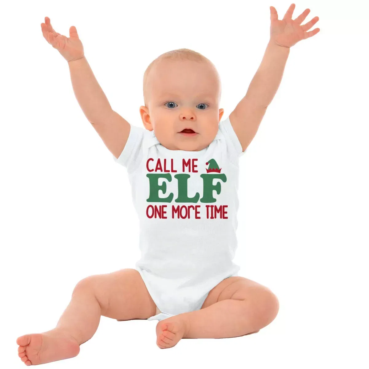 Детское боди для девочек и мальчиков с принтом Christmas Call Me Elf One More Time Brisco Brands, Black — фото 3