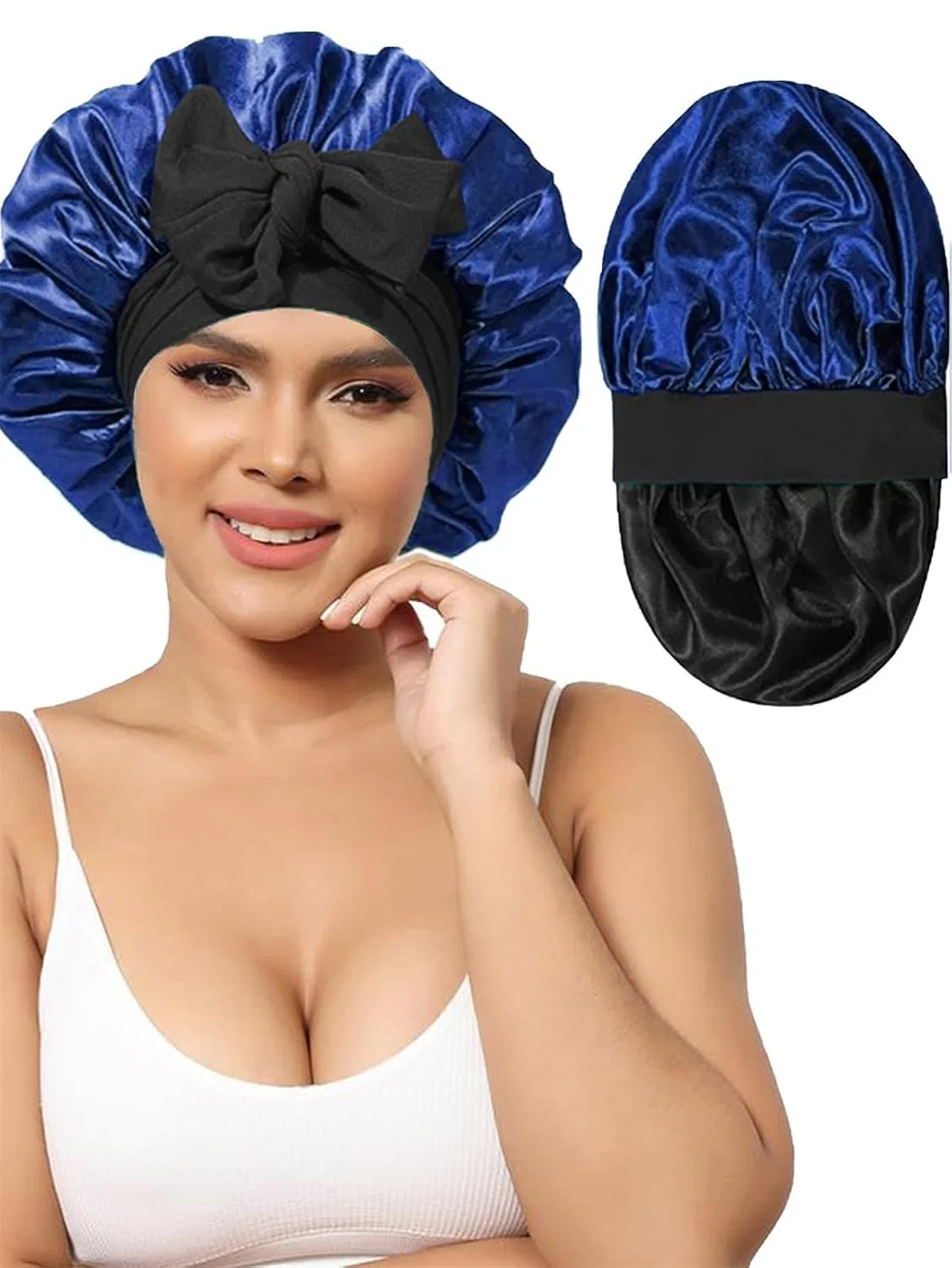 Шапочка для сна Satin Hair Cap, Champracer, двойной слой, полиэстер, регулируемая завязка