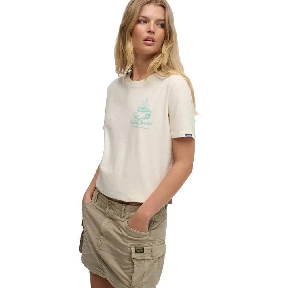Футболка с коротким рукавом Roadside Trade Relaxed Superdry, бежевый — фото 3