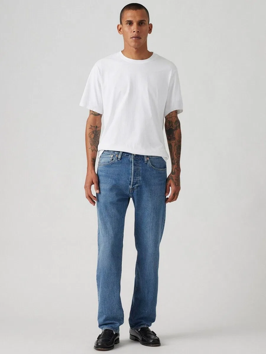 Брюки LEVI'S Regular '501' синего цвета — фото 2