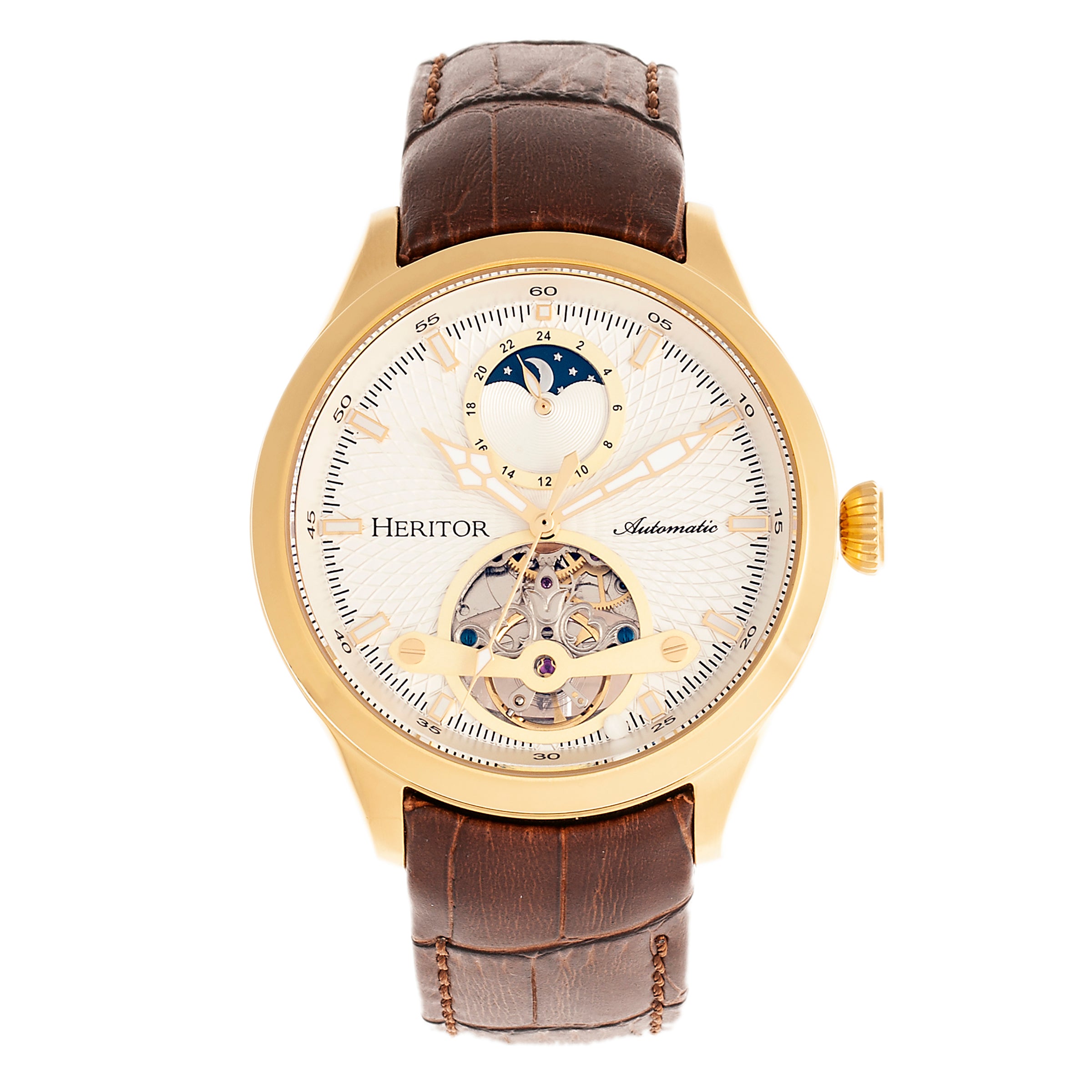 

Часы Gregory Semi-Skeleton с кожаным ремешком Heritor Automatic, коричневый