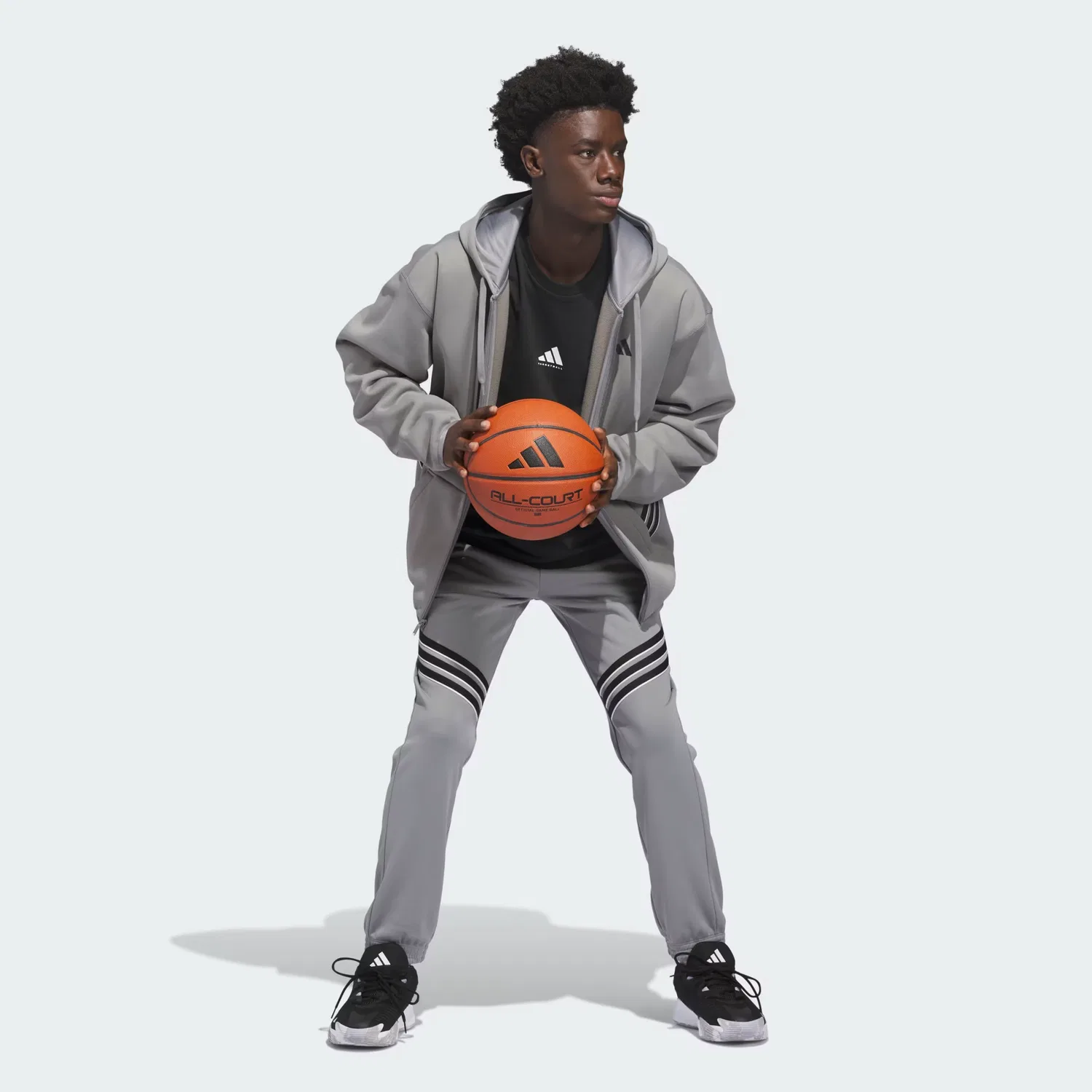 Мужское худи на молнии с технологией Climawarm Crazy Warm Adidas Performance, серый/черный — фото 3