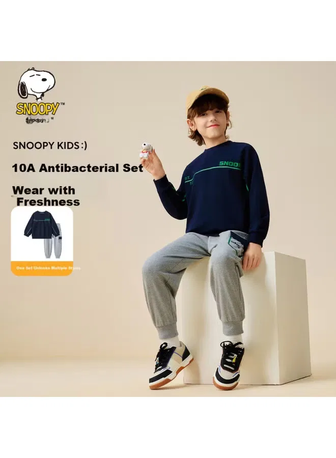 Комплект детский свитшот и штаны хлопковый Snoopy, темно-синий