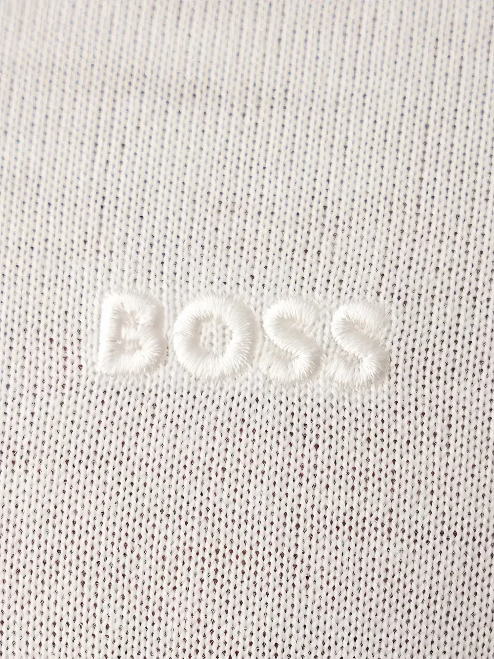 Джемпер с вышитым логотипом и круглым вырезом BOSS, бежевый — фото 3