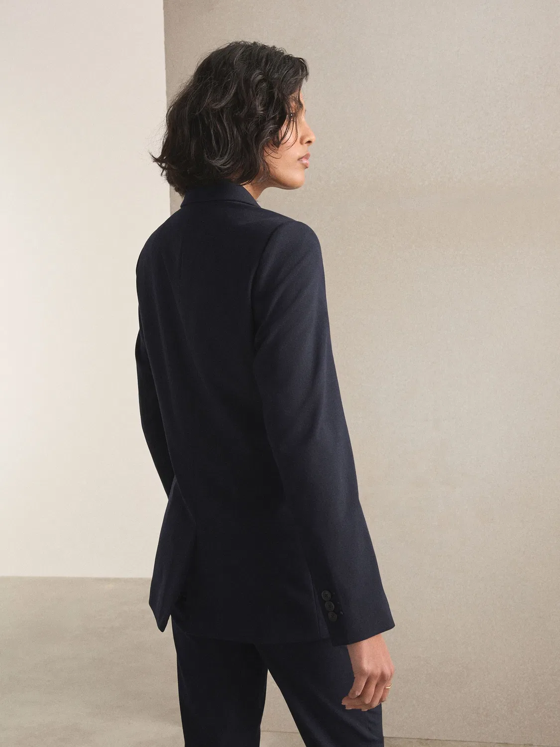 Жакет однобортный приталенный, шерстяная смесь, Navy Blue Next — фото 4