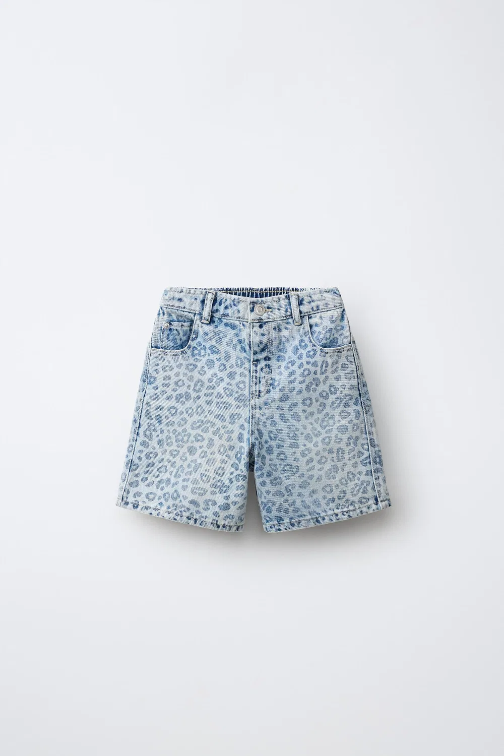 Джинсовые шорты-бермуды с животным принтом ZARA, Light blue