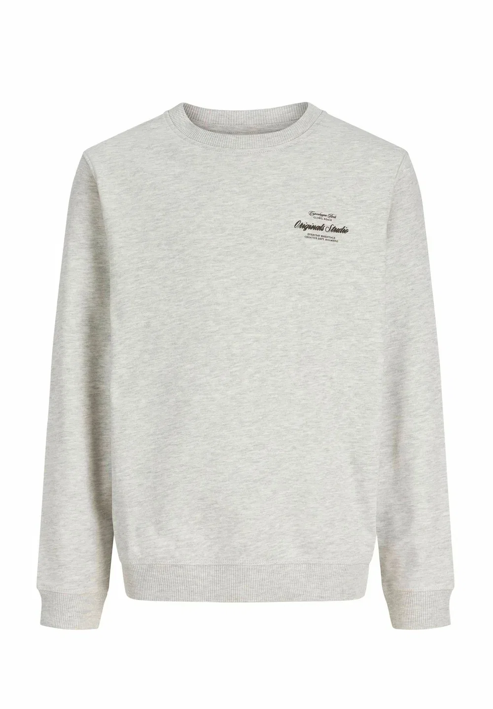 Толстовки с принтом на спине, толстовки для подростков - толстовка Jack & Jones Junior, White Melange — фото 4