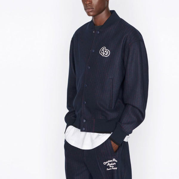 Куртка men's ss22 logo printing stripe long sleeves jacket autumn blue Dior, синий — фото 3