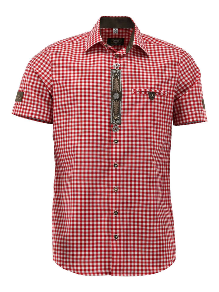 

Традиционная рубашка Псара средне-красного цвета OS-Trachten