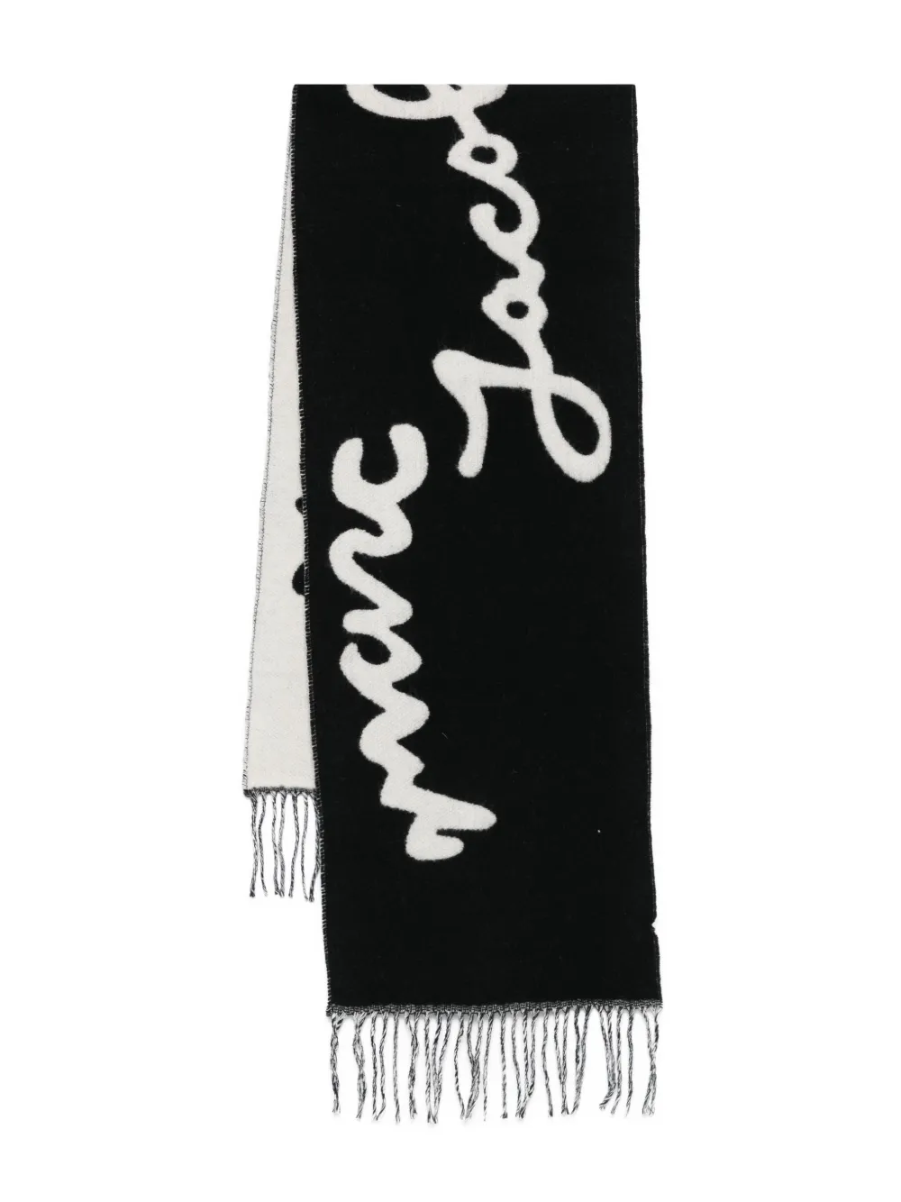 

Шарф с бахромой и логотипом MARC JACOBS, черный