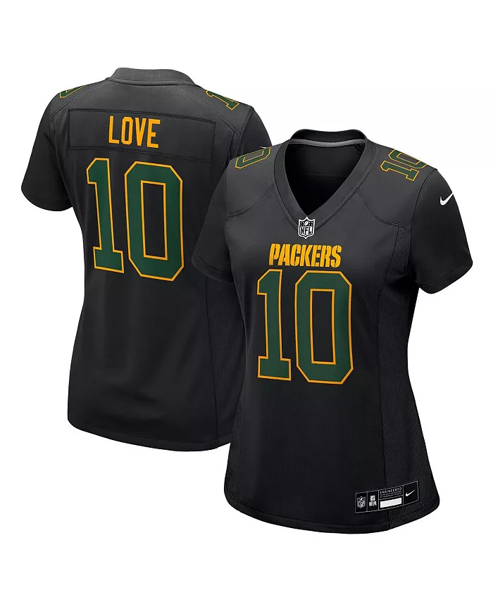 

Женская игровая майка Jordan Love Black Green Bay Packers Nike