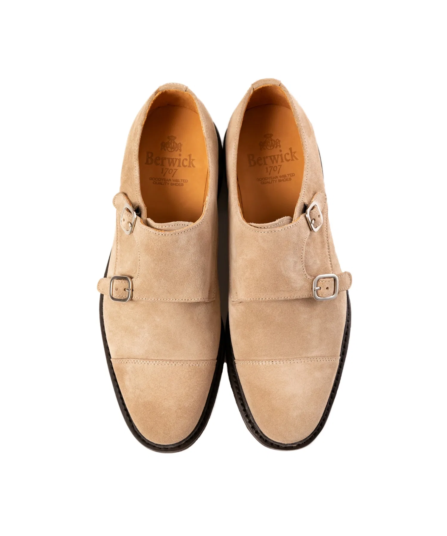 Мужские туфли Berwick1707 двойной монах 5245 с подошвой Vibram — фото 3