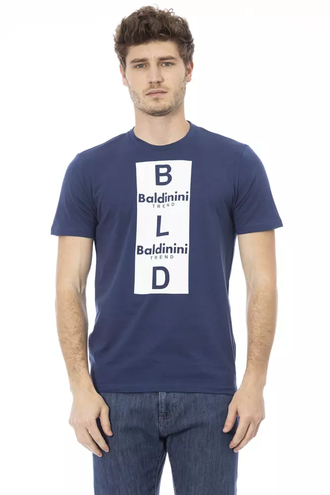 

Синяя хлопковая мужская футболка Baldinini Trend