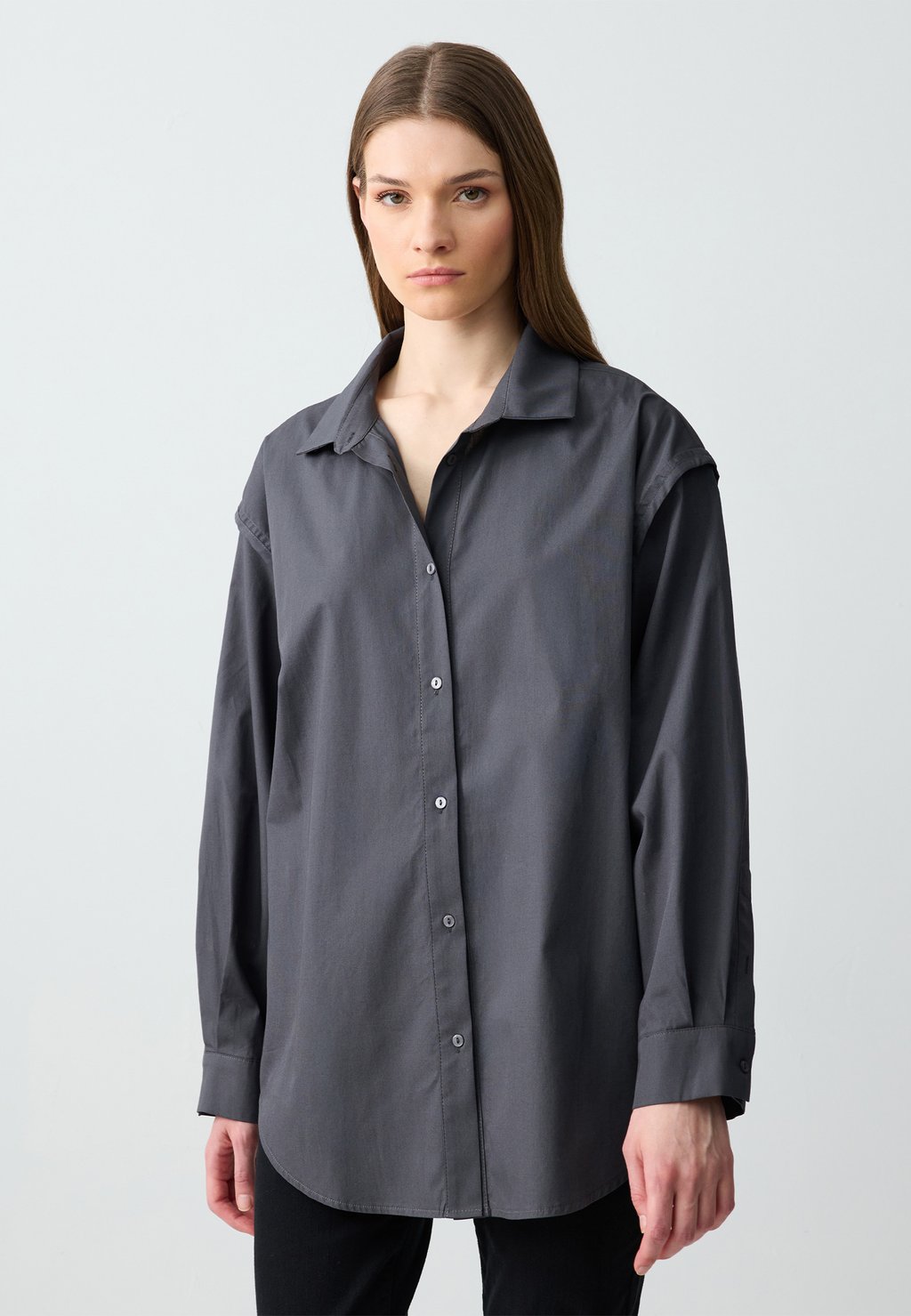 

Блузка на пуговицах LOOSE FIT COLLAR Jimmy Key, темно-серый