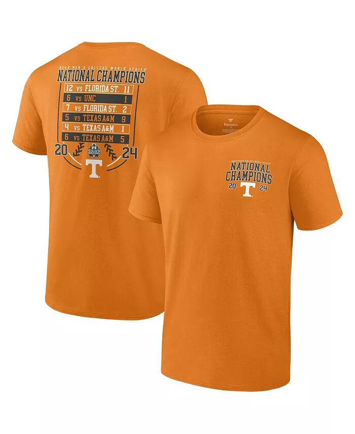 

Футболка мужская Tennessee Orange Tennessee Volunteers 2024 NCAA Men's Baseball College World Series Champions Schedule Fanatics