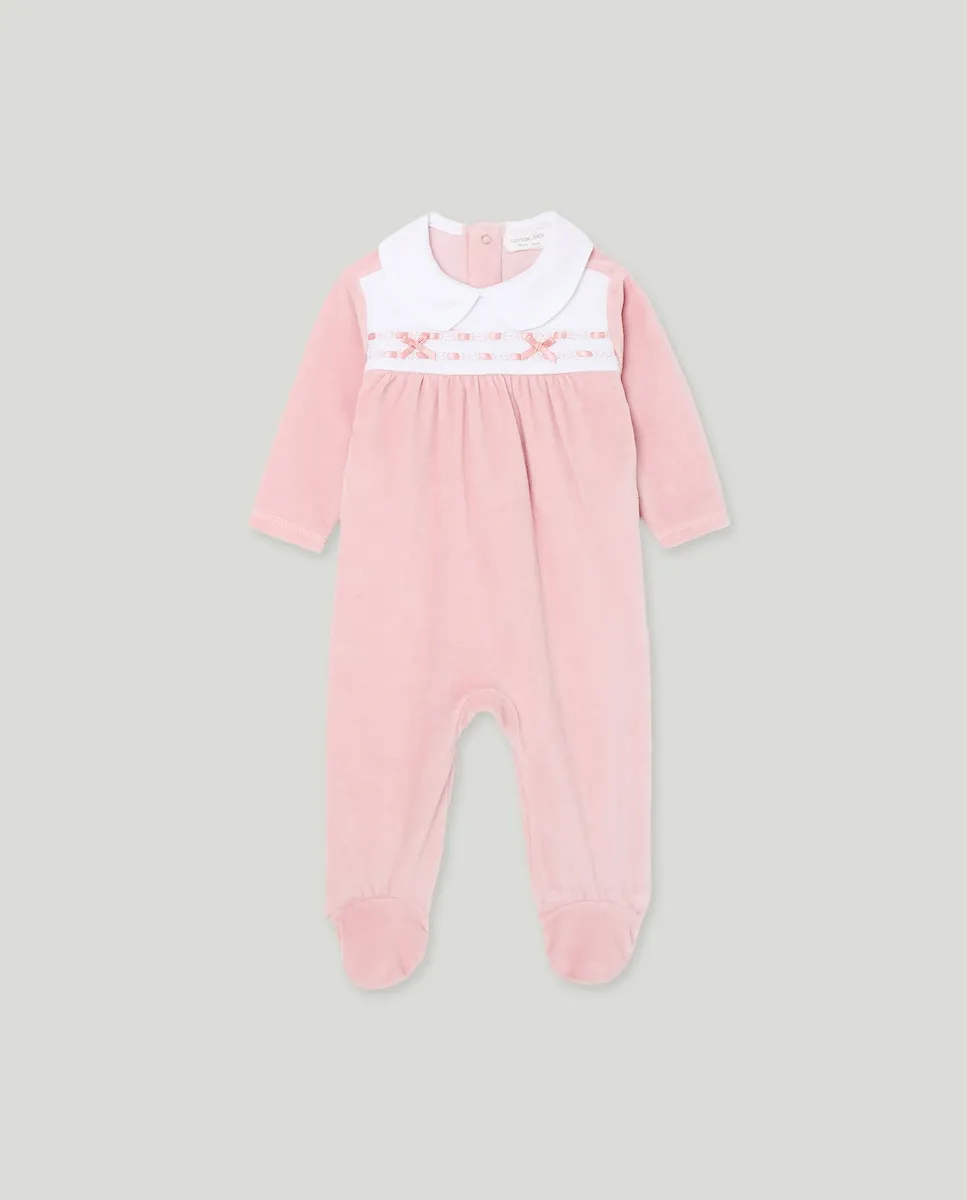 

Длинный плоский комбинезон для девочек Cotton Juice, бледно-розовый