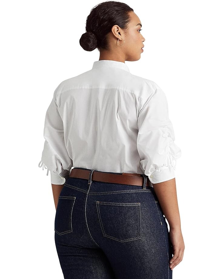 

Рубашка LAUREN Ralph Lauren Plus Size Cotton-Blend Shirt, белый