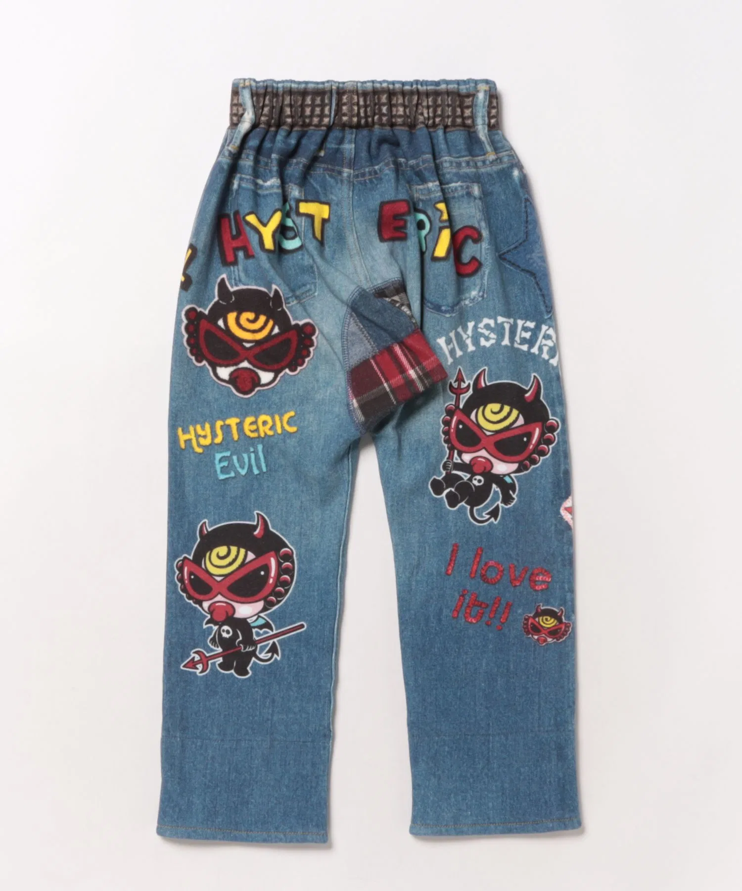 Детские брюки из футера HYSTERIC MINI DEVILKIN Like a denim синие — фото 2