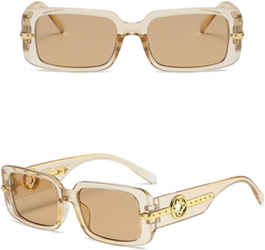 

Двухцветные женские солнцезащитные очки в стиле ретро с металлическим декором и широкими дужками, мужские солнцезащитные очки с защитой от УФ-излучения UV400 LANGSER, Tea