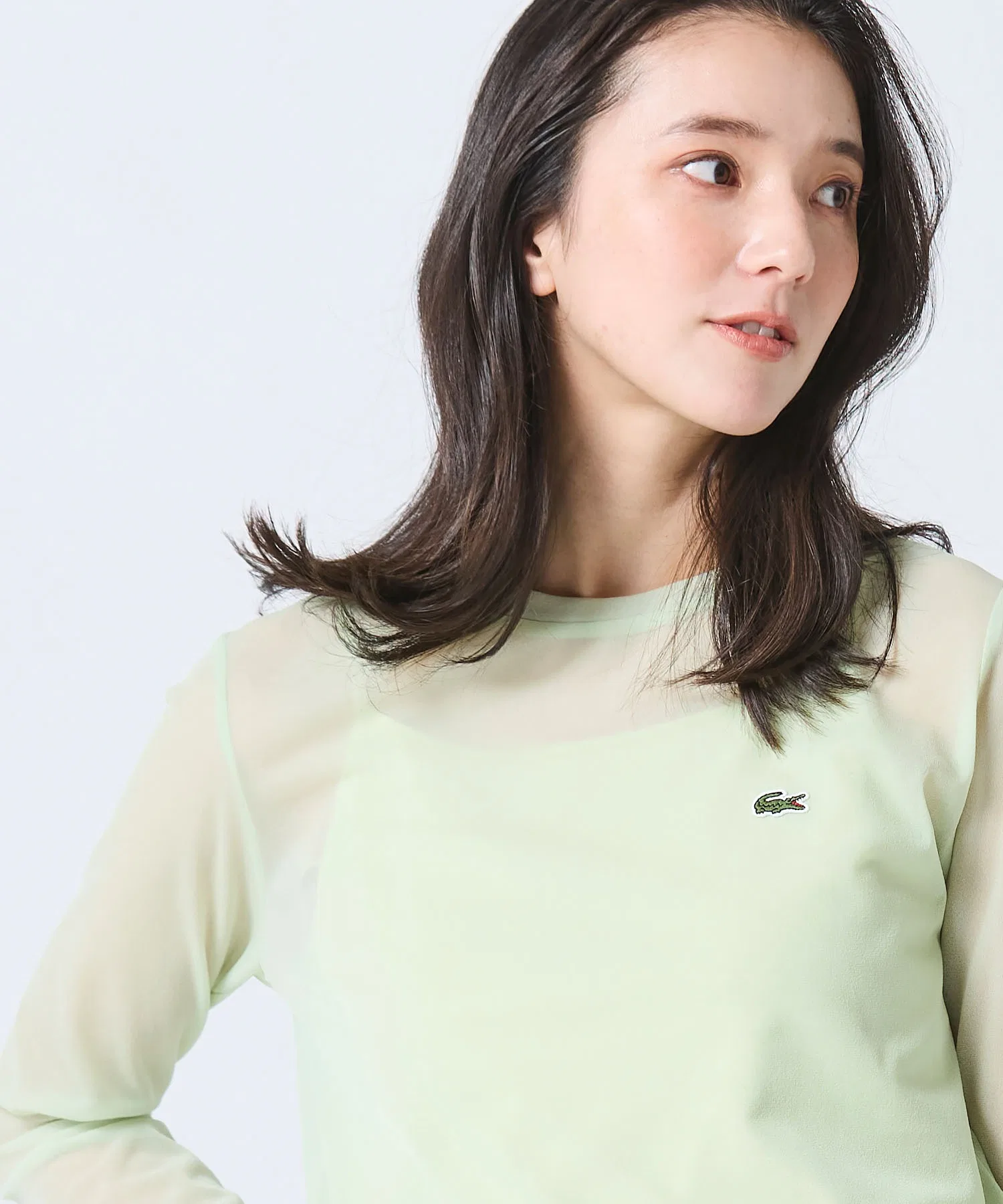 Топ LACOSTE Комплект из 2-х предметов, Полупрозрачный, Черный — фото 2