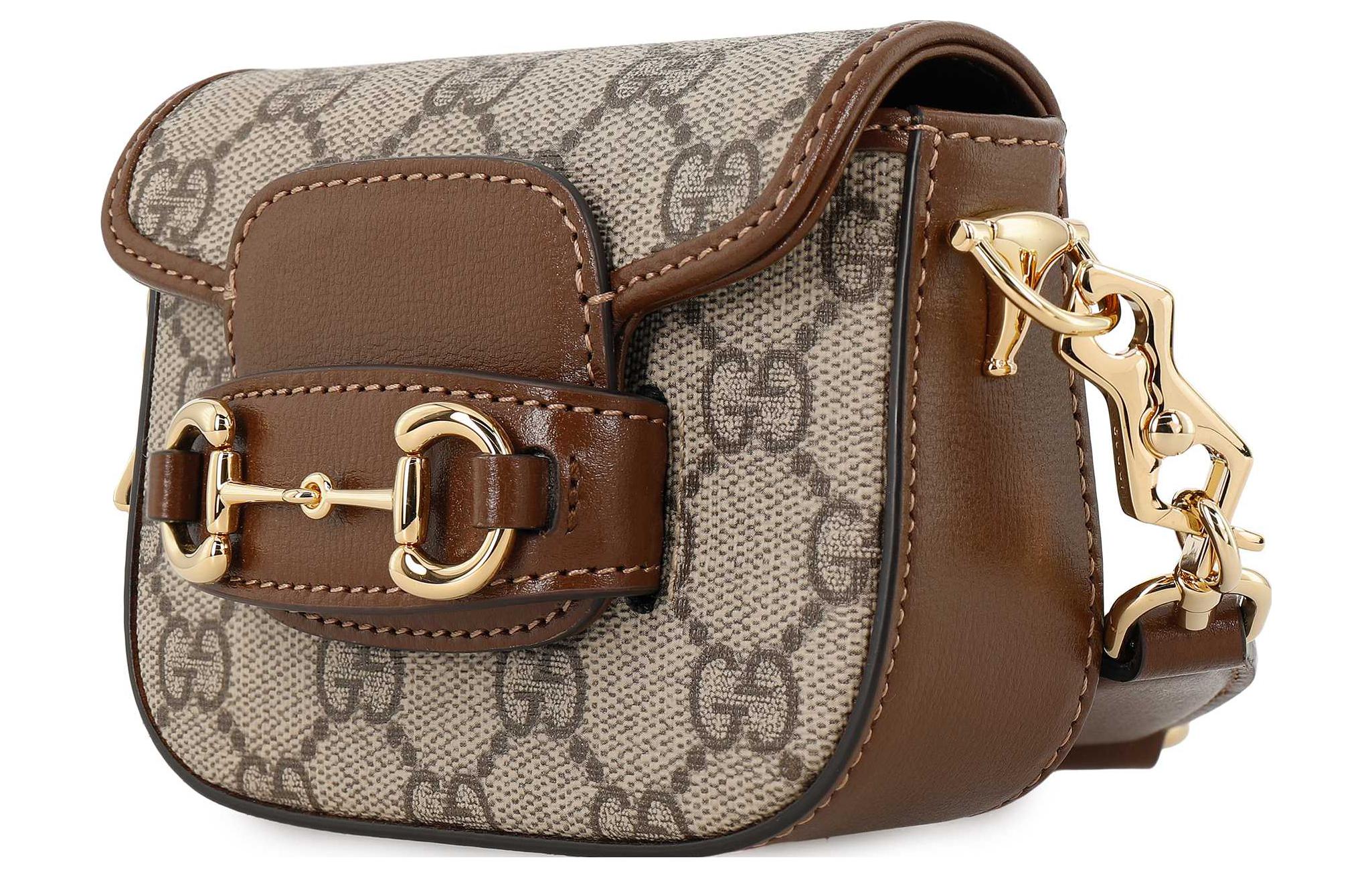 Женская сумка-кошелек Gucci Horsebit 1955 с монограммным ремешком — фото 4