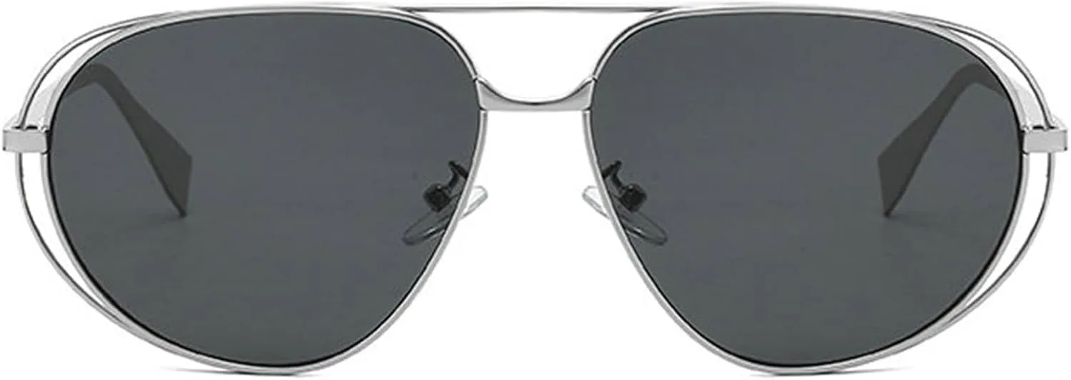

Солнцезащитные очки COTIA Fashion Pilot для женщин и мужчин, квадратная металлическая оправа, модные очки для активного отдыха и путешествий, Silver Grey
