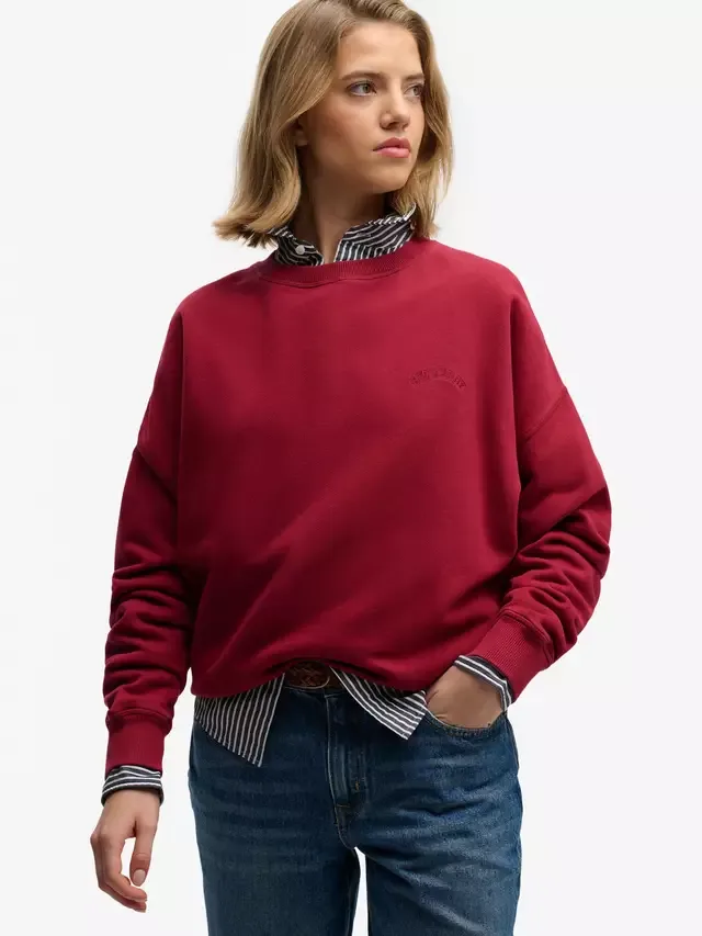 Толстовка Essential Logo Crew, бордовый цвет Superdry — фото 4