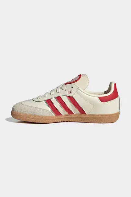 Кроссовки детские из замши и кожи Samba OG Adidas Originals, бежевый — фото 4