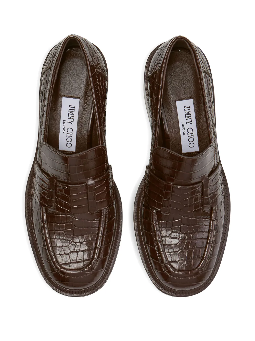 Туфли Tylor 50 с тиснением под кожу крокодила JIMMY CHOO, коричневый — фото 4