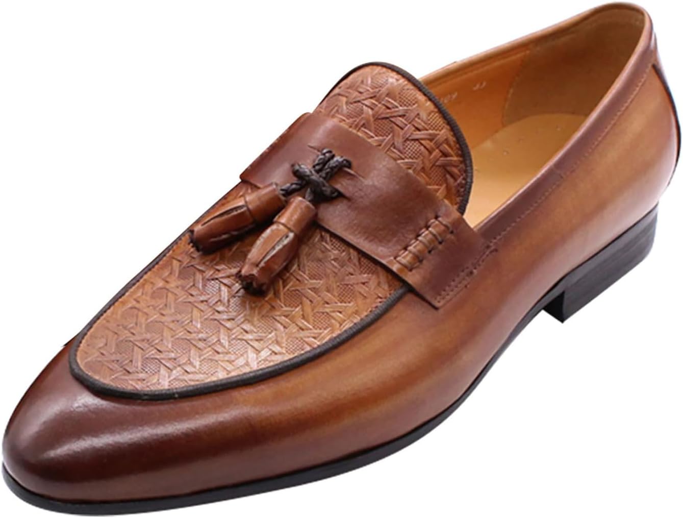 

Мужские лоферы Santimon слипоны, повседневные и праздничные, с кисточками, мужская модная обувь для свадьбы, смокинга, официального и делового костюма, из натуральной кожи, пенни-лоферы, удобные для ходьбы, коричневый