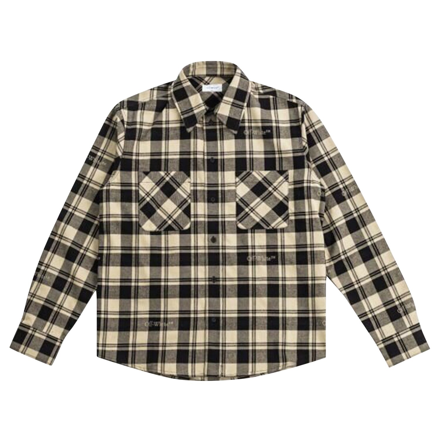 

Фланелевая рубашка в клетку Off-White, Бежевый/Черный