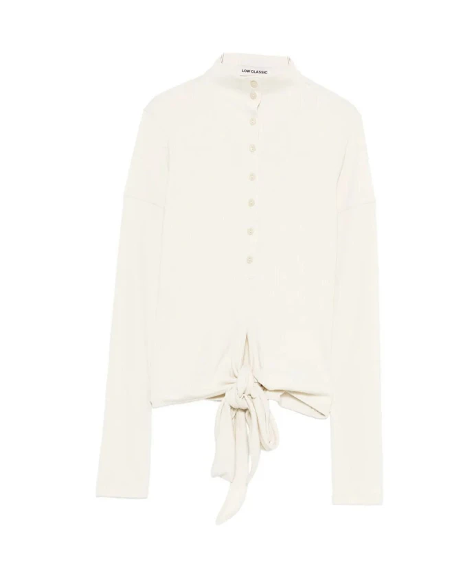 

Футболка с застежкой на пуговицы и запахом. Low Classic, бежевый