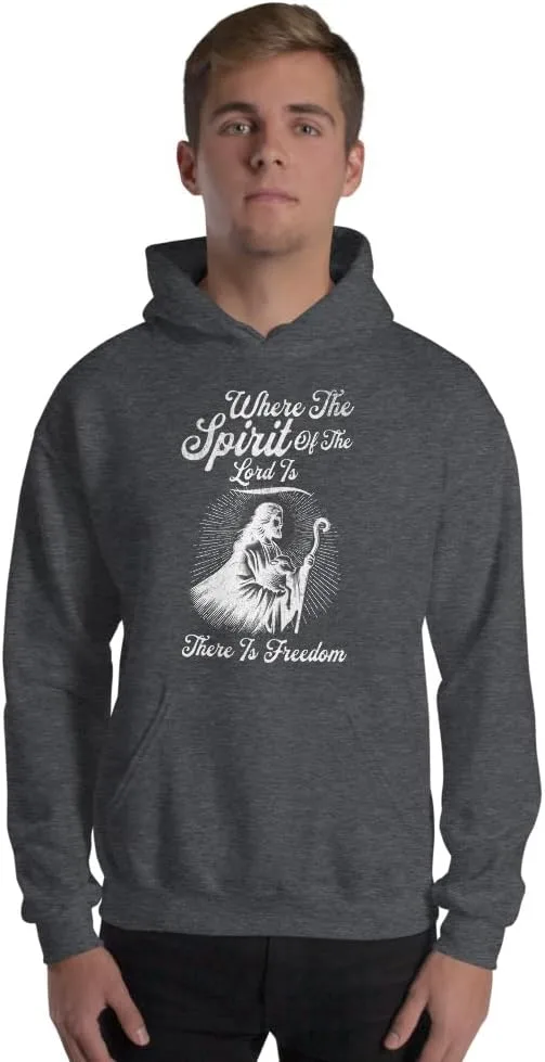 Худи Christian Unisex Where The Spirit Of The Lord Is There Is Freedom Generic, Dark Heather