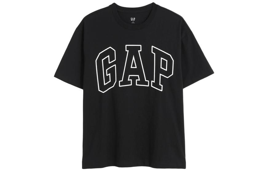 Футболки унисекс с круглым вырезом, средней толщины GAP, розовый 2 — фото 4