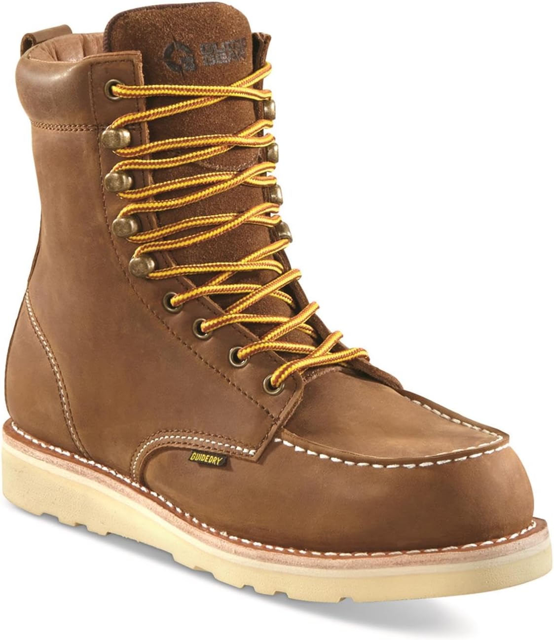 

Мужские ботинки Guide Gear с водонепроницаемой верхней частью и носком-мокасином, 20 см, средние по высоте, кожаные, с влагоотводящей подкладкой, коричневый