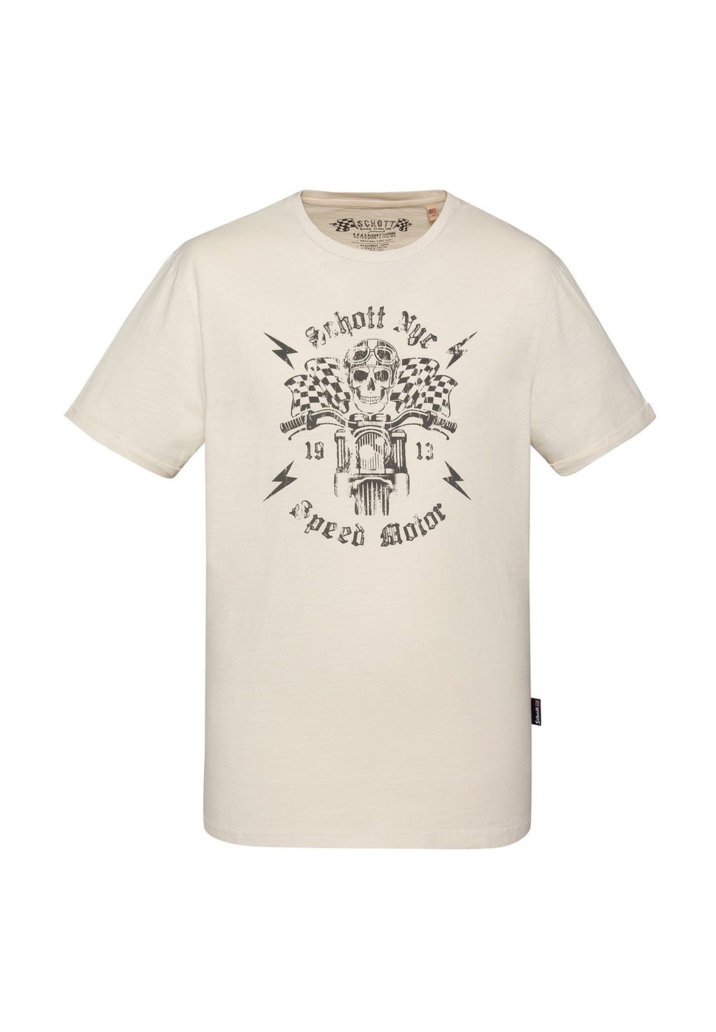 

Футболка с принтом Schott, бежевый