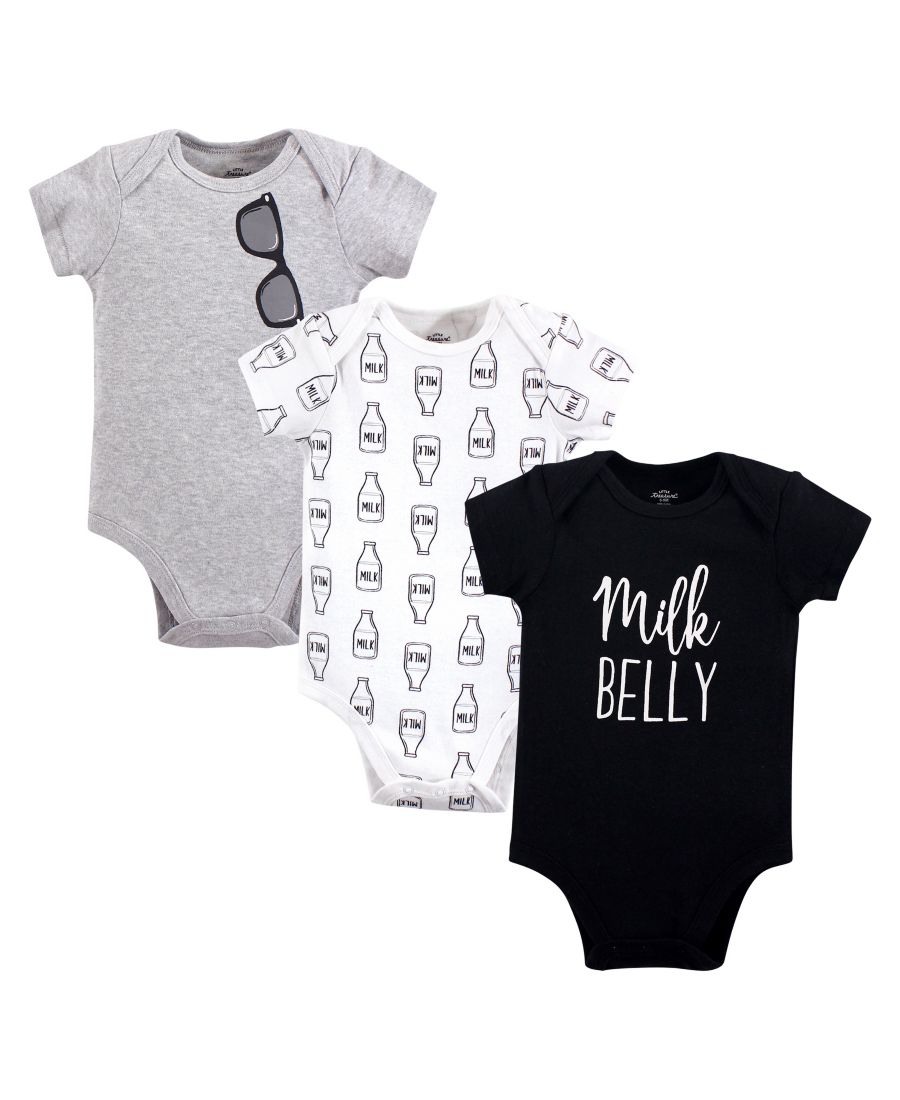 Хлопковые комбинезоны Treasure Everyday на кнопках Little Treasure, Milk belly