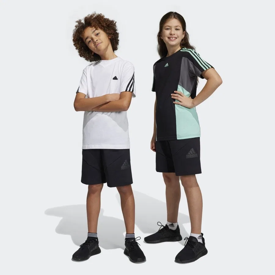 Детские спортивные шорты с принтом Future Icons Logo adidas, Черный