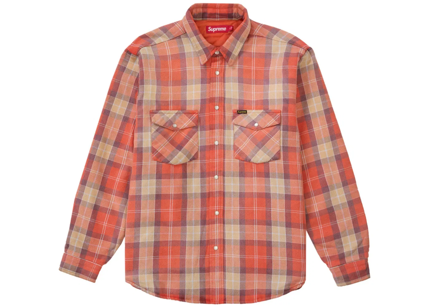 Мужская рубашка из фланели с квилтингом Supreme Quilted Flannel Snap Shirt, Orange