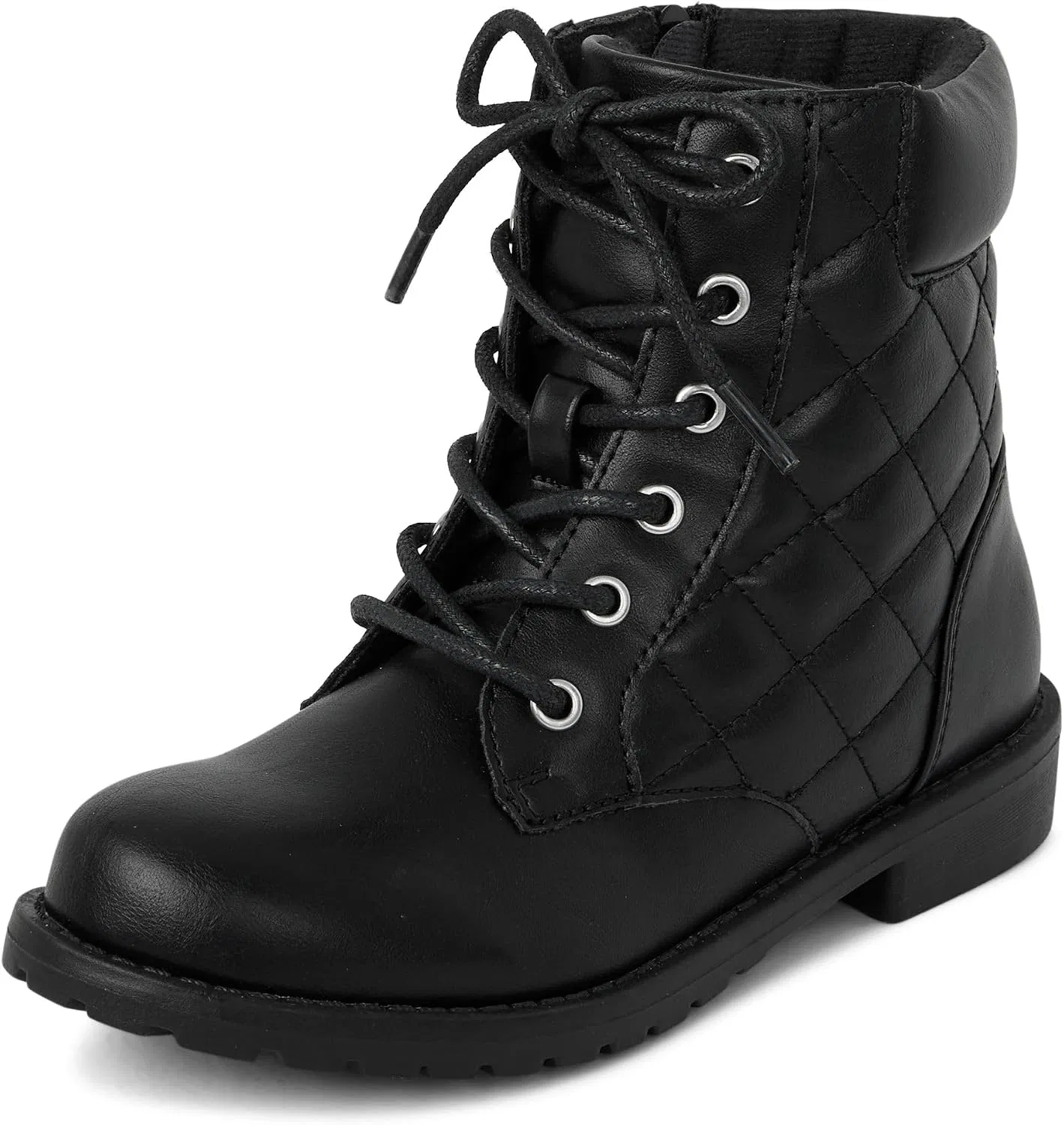 Детские ботинки для девочек с шнуровкой The Children's Place, Black Quilted