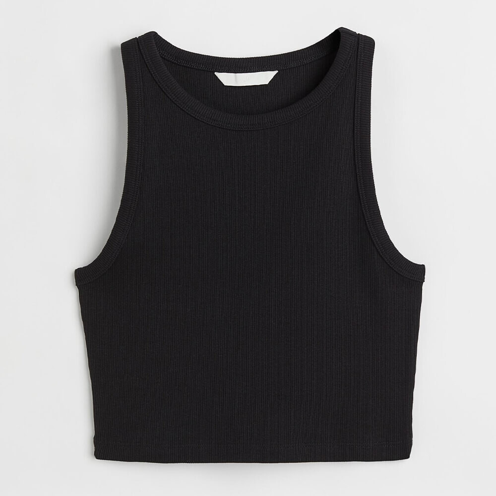 

Топ H&M Crop Tank, чёрный
